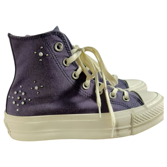 Converse Chuck Taylor All Star Lift Platform Sneakers Wmn's Sz 6.5 Purple Beaded - Picture 13 of 16